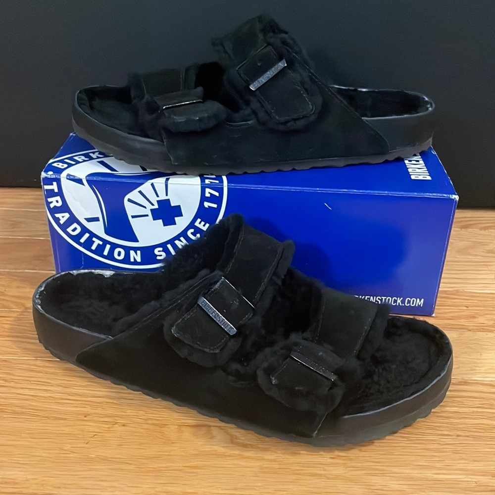 Birkenstock Arizona Fur Black